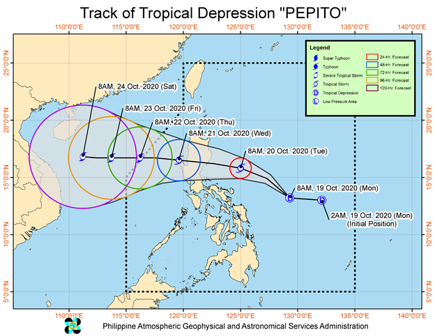 Pepito now a tropical depression