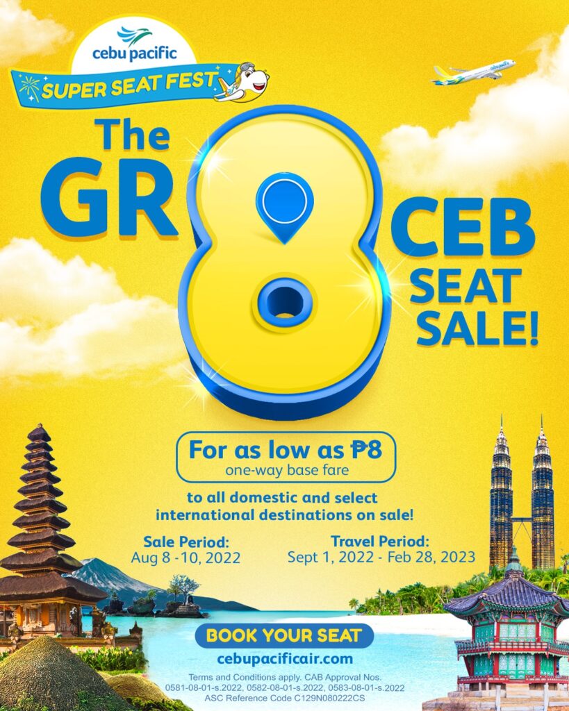 Cebu Pacific unveils Gr8 8.8 Seat Sale